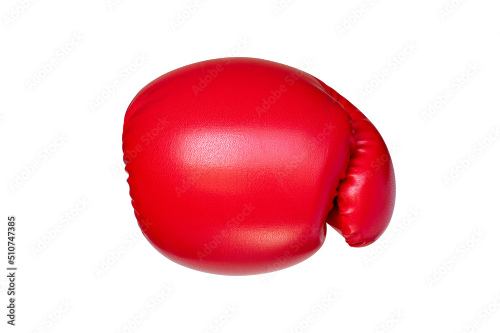 Red professional boxing glove isolated on white background