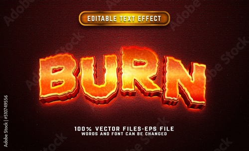 burn 3d text effect premium vectors