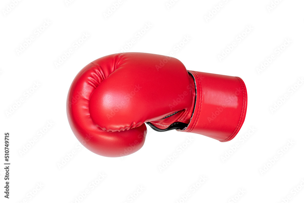 Red professional boxing glove isolated on white background. fighting concept.