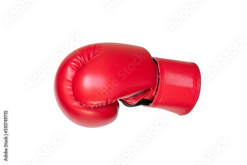 Red professional boxing glove isolated on white background. fighting concept. © kaedeezign