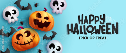 Fotografia, Obraz Halloween greeting vector design
