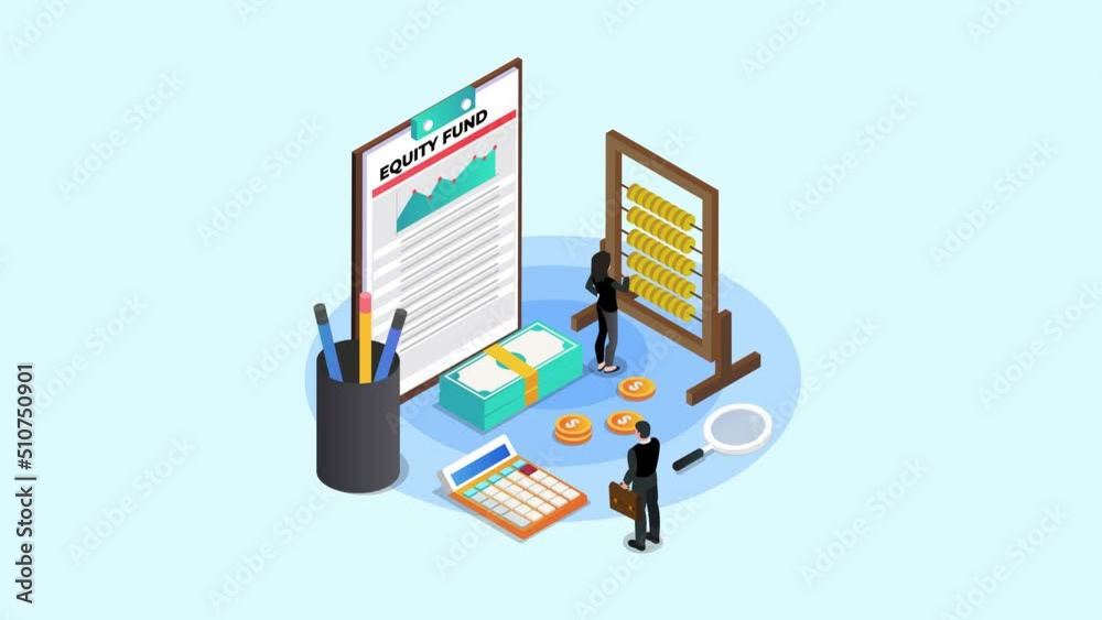 Two people counting equity fund with abacus Two people counting equity fund with abacus