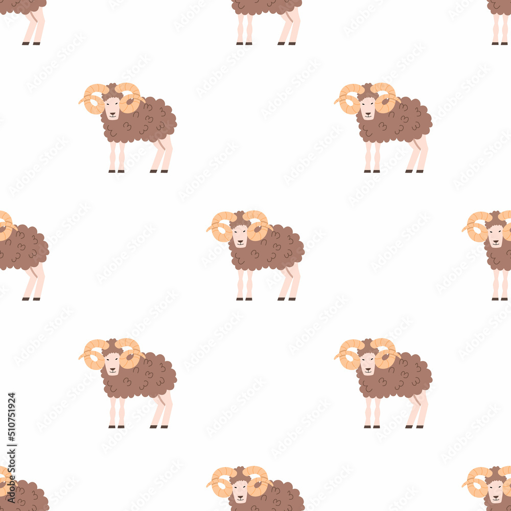 Children s seamless pattern with sheep on a white background. Perfect for kids clothing, fabric, textiles, baby jewelry, wrapping paper. Children s seamless pattern with sheep on a white background. Perfect for kids clothing, fabric, textiles, baby jewelry, wrapping paper.