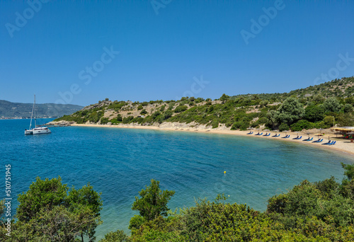 Pristine beaches in an unpopulated area of Greek Ionian coastline.