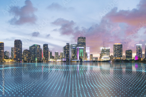 Canvastavla Smart city, IOT and wireless connection concept with abstract digital dotted wav