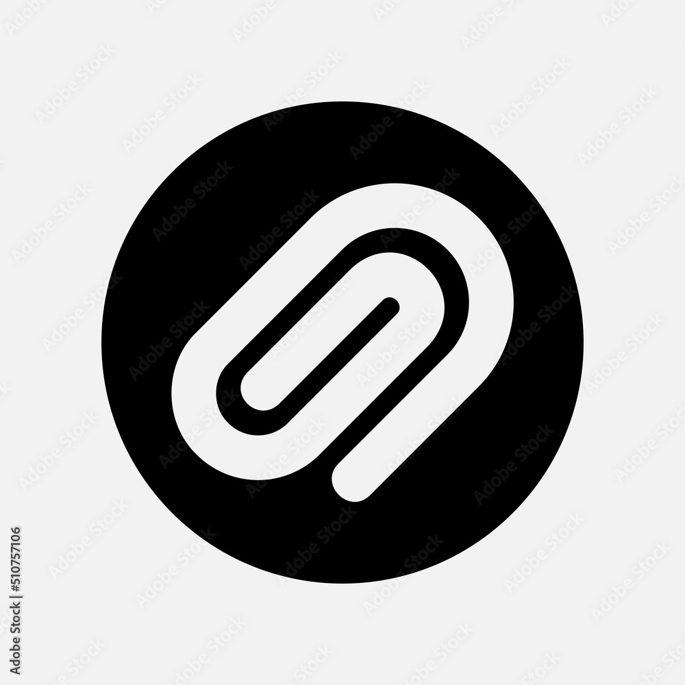 Attachment icon in solid style about user interface, use for website mobile app presentation Attachment icon in solid style about user interface, use for website mobile app presentation