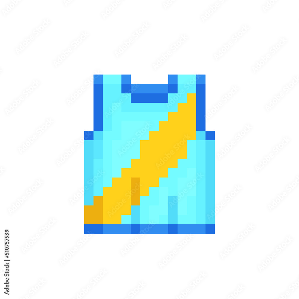 Running shirt pixel art icon. Shop symbol design for logo, sticker, mobile app, website, badges and patches. 8-bit sprite. Isolated vector illustration. Running shirt pixel art icon. Shop symbol design for logo, sticker, mobile app, website, badges and patches. 8-bit sprite. Isolated vector illustration.
