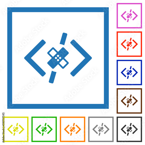 Software patch flat framed icons
