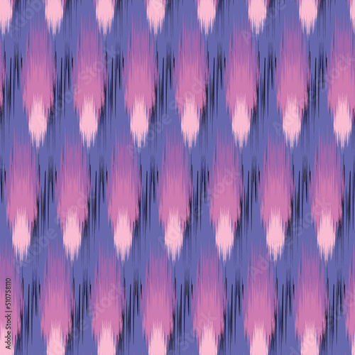 Abstract ikat Diamond design seamless Ogee Purple Background