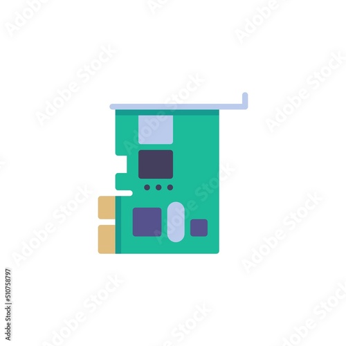 PCI card flat icon photo