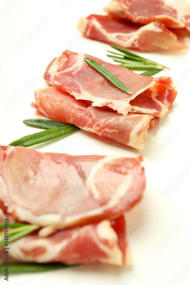 Concept of delicious food with jamon, close up Concept of delicious food with jamon, close up