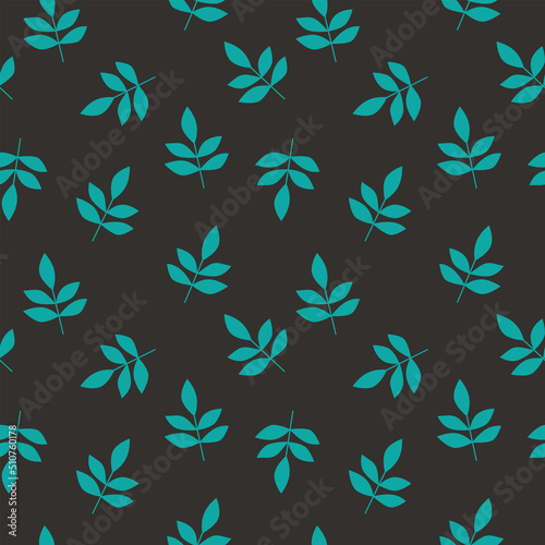 Modern trendy print with leaves and sprouts for fabric  paper  package  and ony surfaceVector botanical background. Colorful floral seamless pattern.