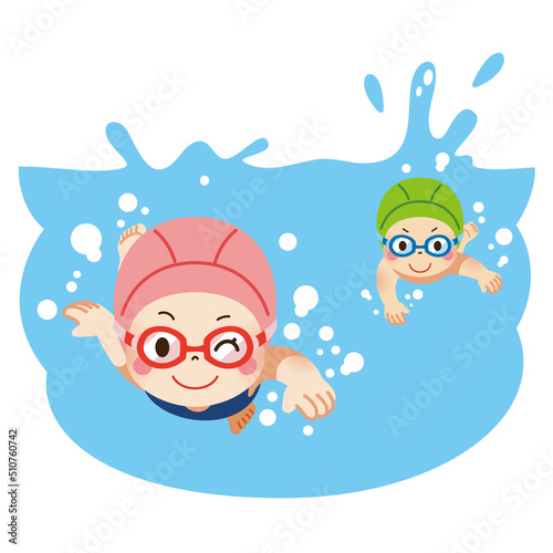 Children swimming