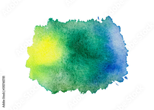 colorful Isolated watercolor splatter stain, Hand drew watercolor splash vector, Multicolored watercolor splash