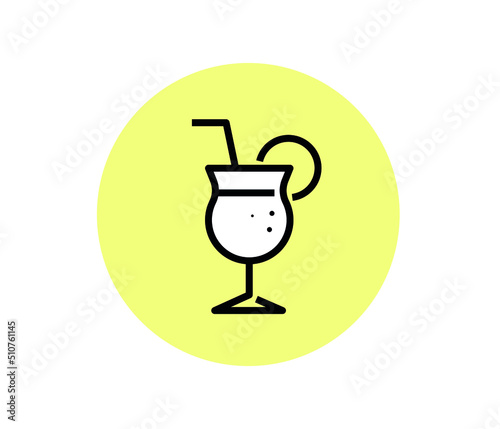cocktail icon on white background.  drink icon, simple and stylish bar logo. 