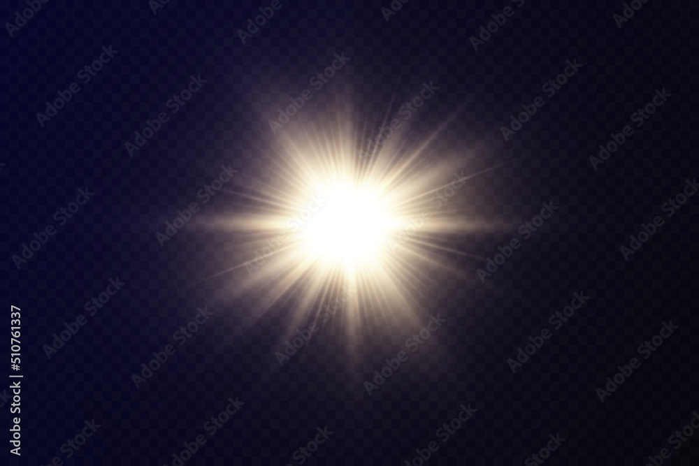 Obraz premium Bright light effects. Shiny stars.glare, explosion, sparkle, line, sun flare, spark and stars.