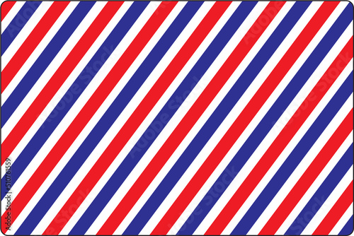 Seamless pattern with red, blue and white strips. Barber shop pole vector red and blue wallpaper background.