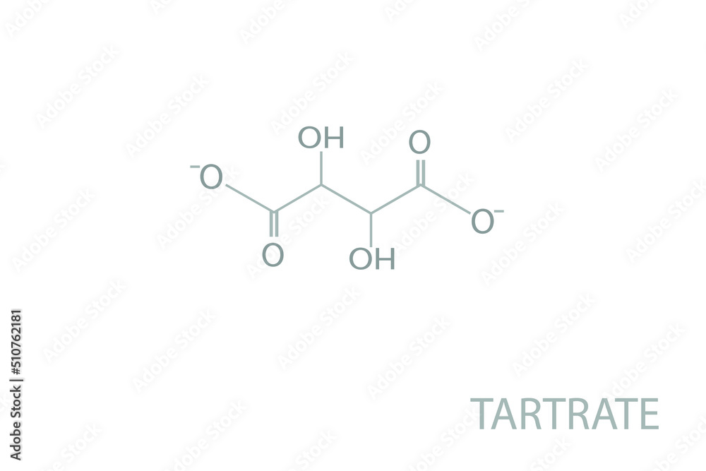 Tartrate molecular skeletal chemical formula. Tartrate molecular skeletal chemical formula.