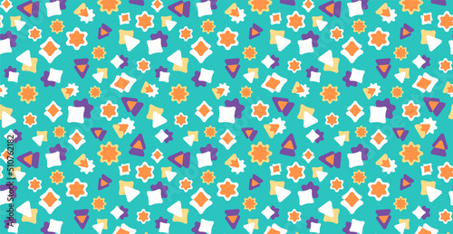 Wallpaper Mural Cute colorful doodles. Bright geometric pattern. Festive children's background. Can be used for wallpaper, background, web background, fabric, wrapping paper, digital paper. Torontodigital.ca