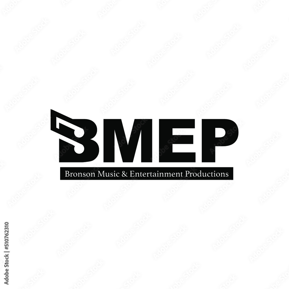 bemp logo music with bold and minimalist style note icon or music diagram