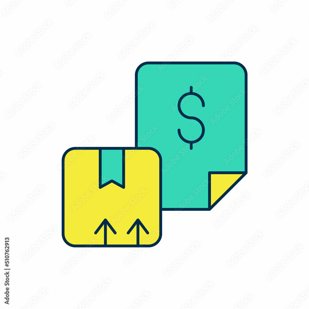Filled outline Waybill icon isolated on white background. Vector Filled outline Waybill icon isolated on white background. Vector