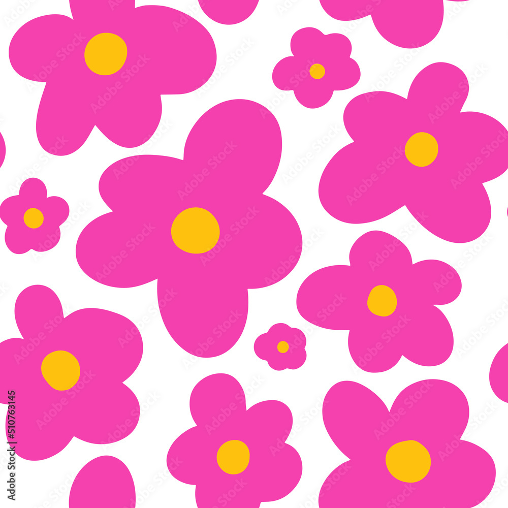 Daisy flower seamless pattern background. Spring vector illustration repeat  wallpaper. Y2k aesthetic. Fashion design, textile, fabric collection Stock  Vector Image & Art - Alamy