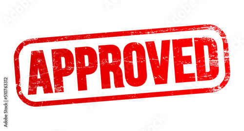 Approved text stamp, business concept background
