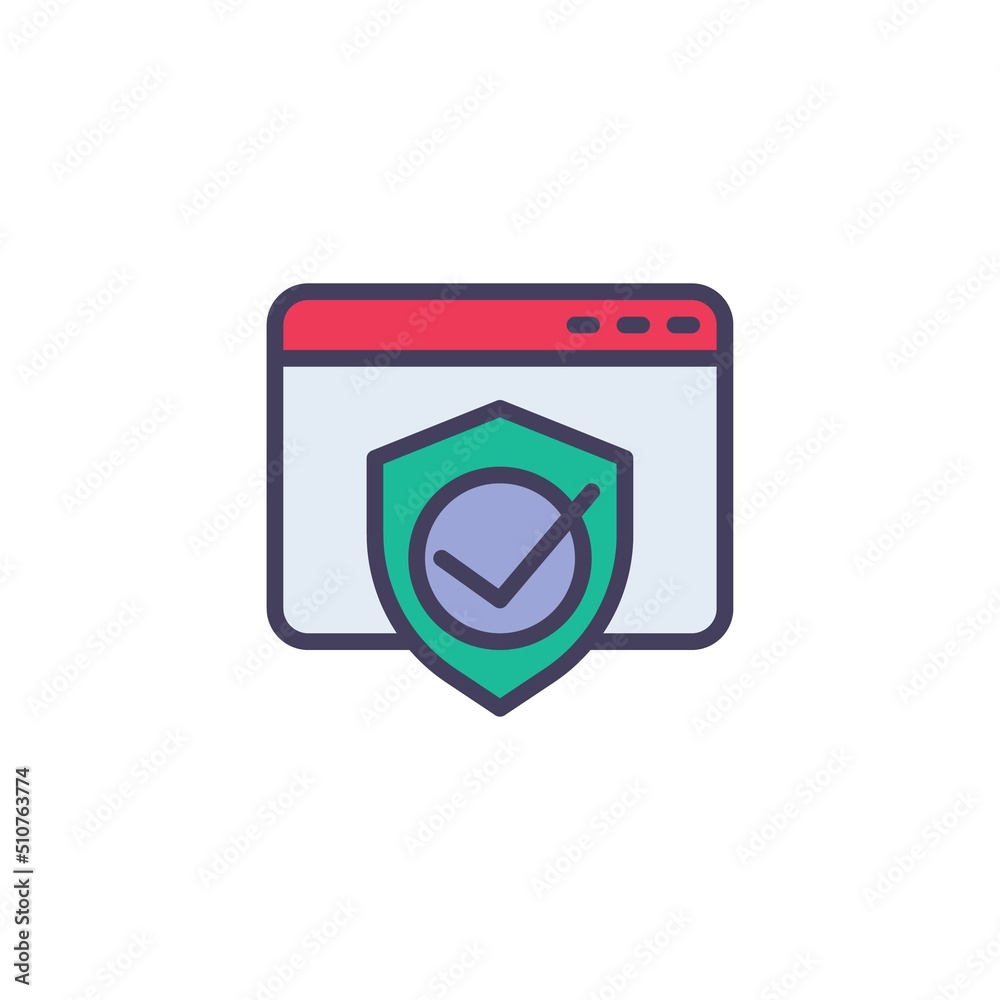 Web protection filled outline icon Web protection filled outline icon