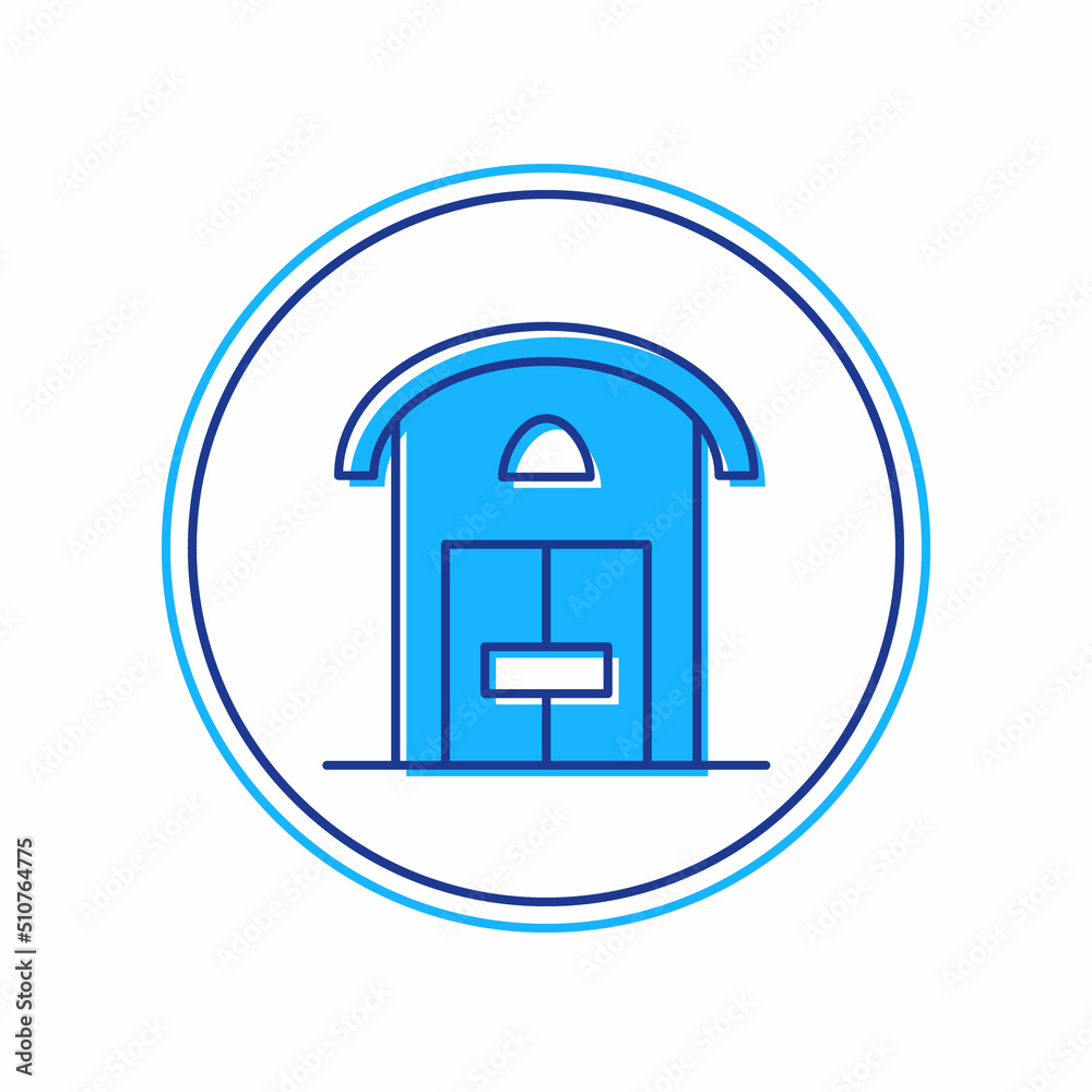 Filled outline Farm house icon isolated on white background. Vector