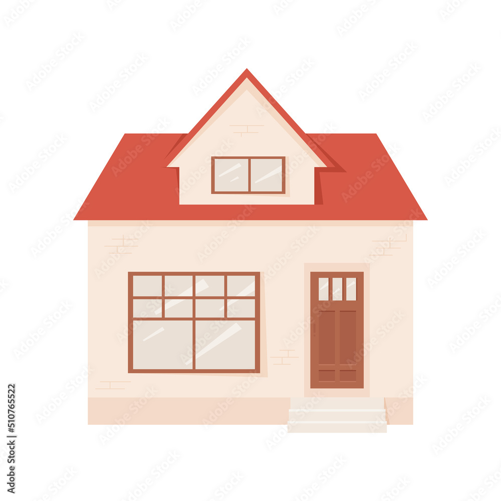 Colorful cute house. Home in cartoon style isolated on a white background. Vector illustration Colorful cute house. Home in cartoon style isolated on a white background. Vector illustration