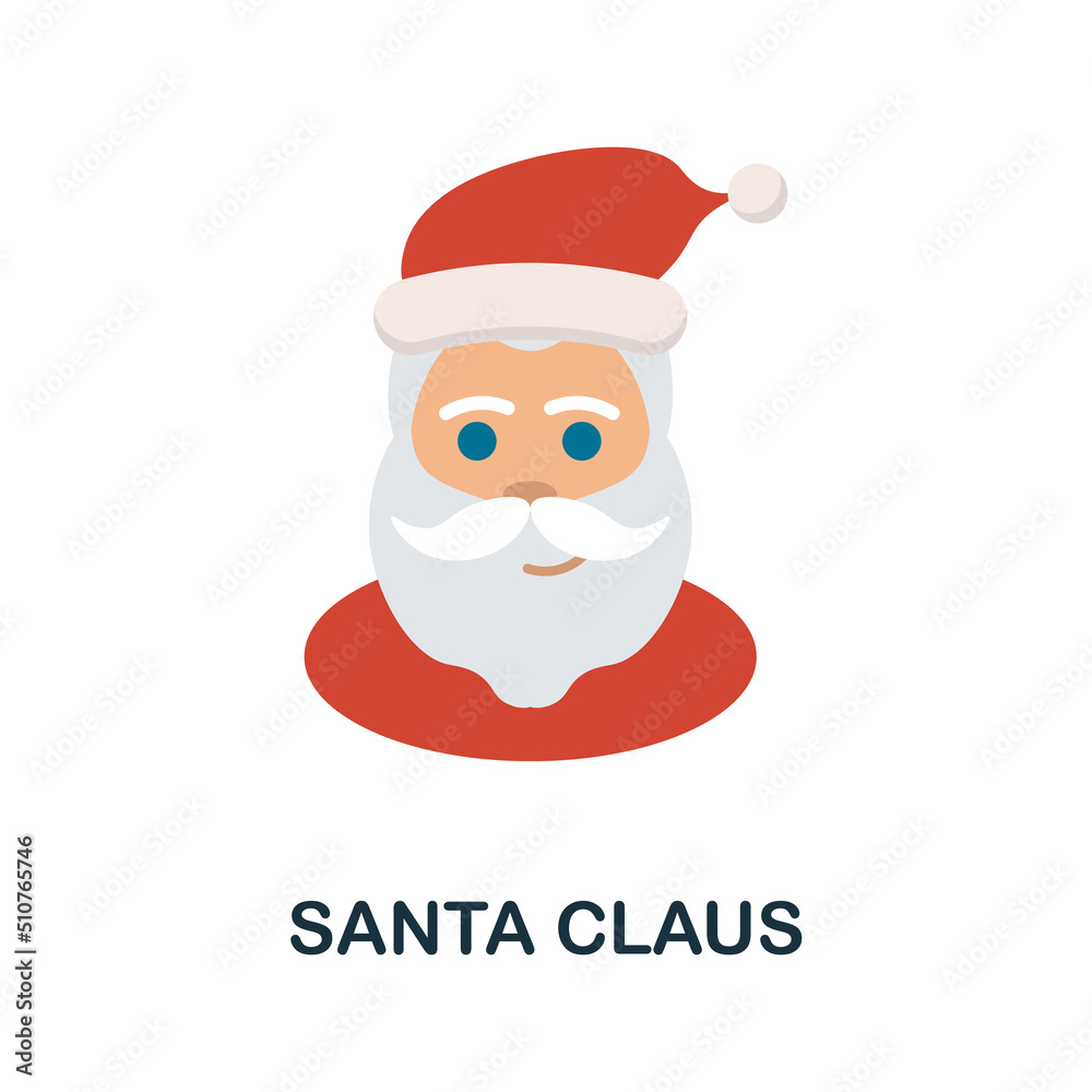 Santa Claus flat icon. Colored element sign from christmas collection. Flat Santa Claus icon sign for web design, infographics and more. Santa Claus flat icon. Colored element sign from christmas collection. Flat Santa Claus icon sign for web design, infographics and more.