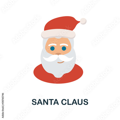 Santa Claus flat icon. Colored element sign from christmas collection. Flat Santa Claus icon sign for web design, infographics and more.
