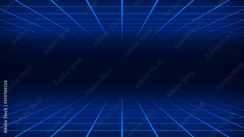 Blue tunnel technology grid background Blue tunnel technology grid background