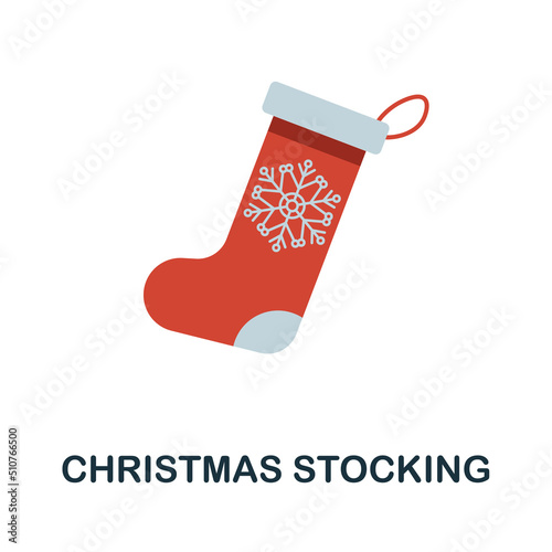 Christmas Stocking flat icon. Colored element sign from christmas collection. Flat Christmas Stocking icon sign for web design, infographics and more.