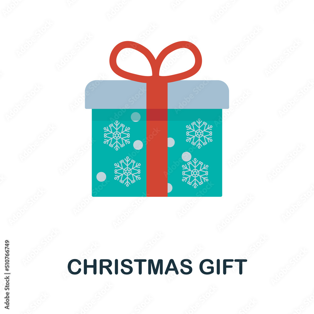 Christmas Gift flat icon. Colored element sign from christmas collection. Flat Christmas Gift icon sign for web design, infographics and more.