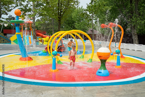Photography children playground in the aqua park