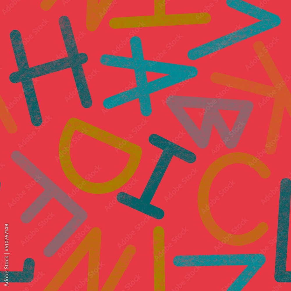 School seamless alphabet pattern for fabrics and textiles and packaging and kids and wrapping paper