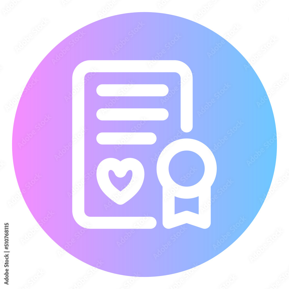 wedding certificate gradient icon wedding certificate gradient icon