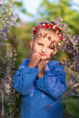 littie Ukrainian girl in vyshivanka photo