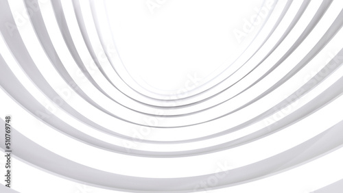 Abstract white background curved pattern in design 3d render