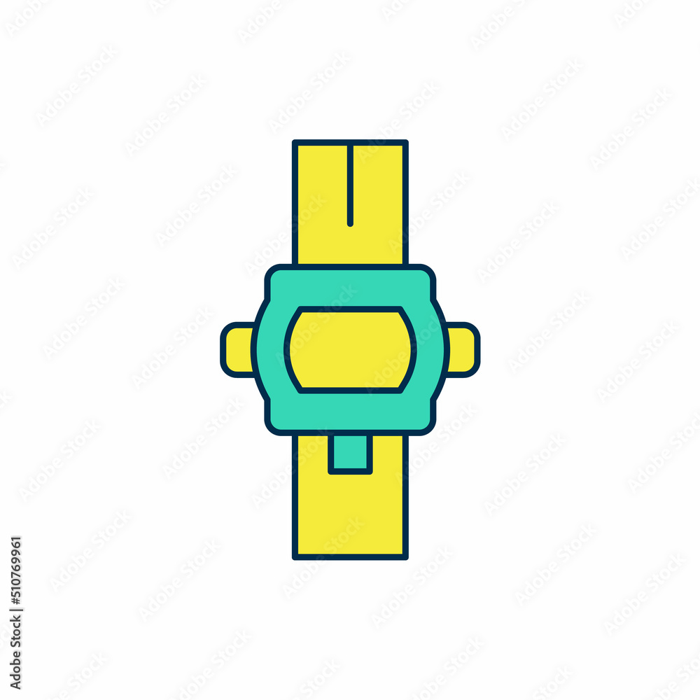 Filled outline Wrist watch icon isolated on white background. Wristwatch icon. Vector