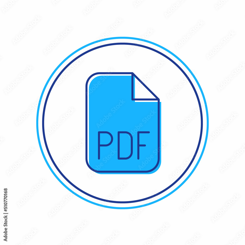 Filled outline PDF file document. Download pdf button icon isolated on white background. PDF file symbol. Vector Filled outline PDF file document. Download pdf button icon isolated on white background. PDF file symbol. Vector