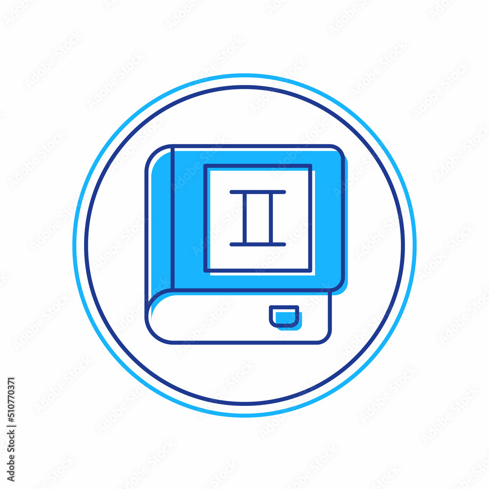 Filled outline Book icon isolated on white background. Second volume. Vector Filled outline Book icon isolated on white background. Second volume. Vector