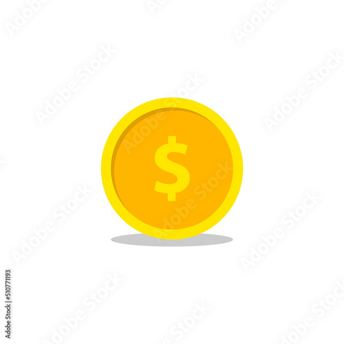 Golden coin with dollar currency icon illustration