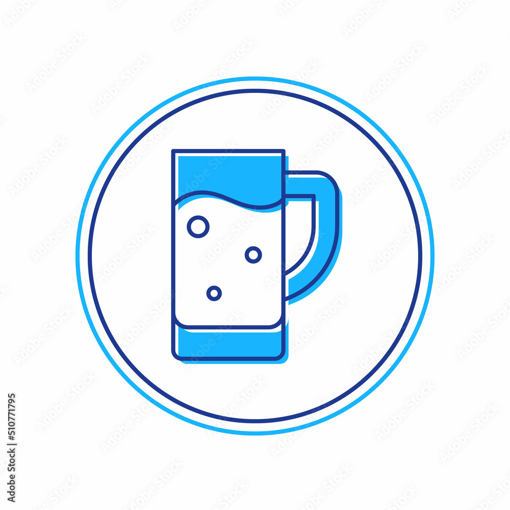 Filled outline Glass of beer icon isolated on white background. Vector Filled outline Glass of beer icon isolated on white background. Vector