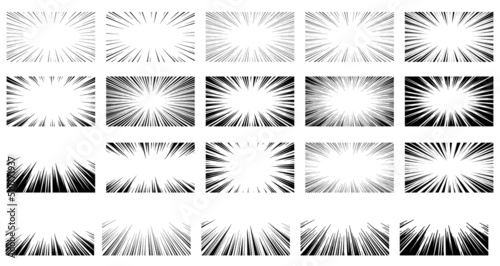 Fototapeta Naklejka Na Ścianę i Meble -  A set of vector material for cartoon-like effect lines such as black concentrated lines