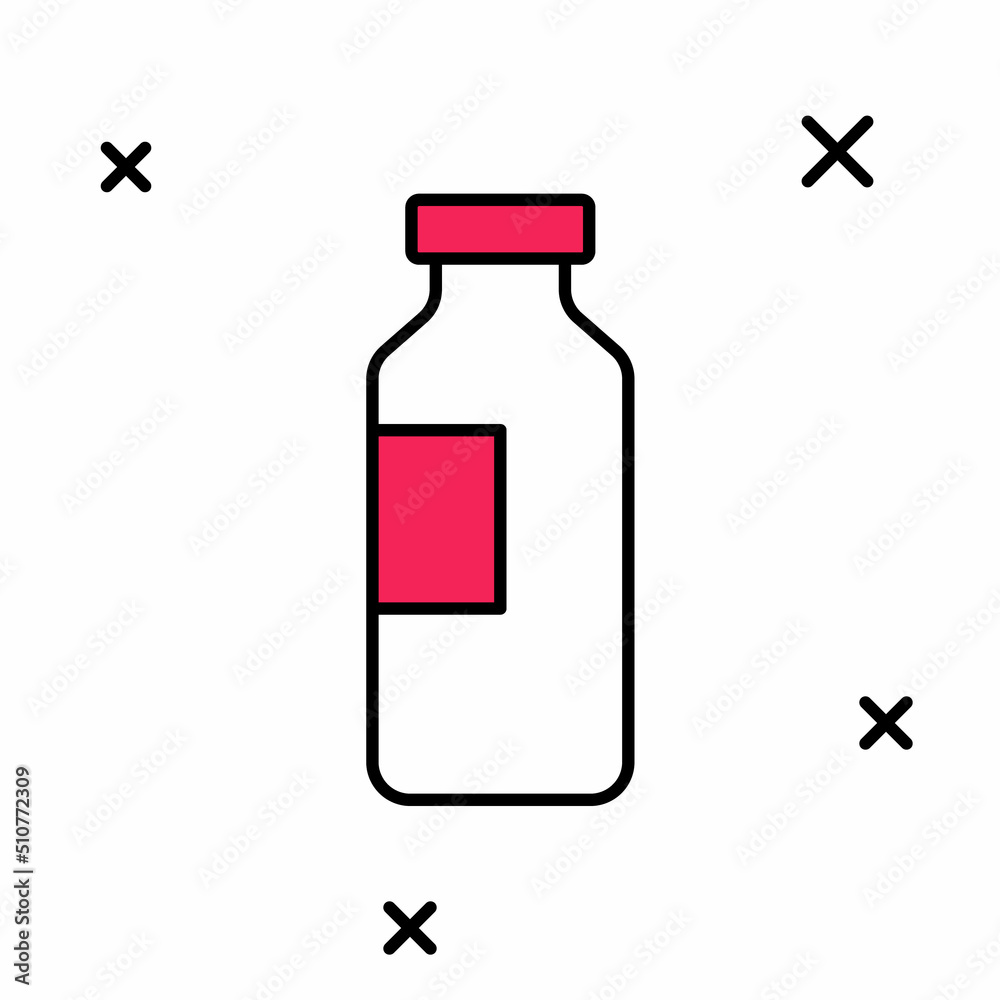 Filled outline Bottle of water icon isolated on white background. Soda aqua drink sign. Vector