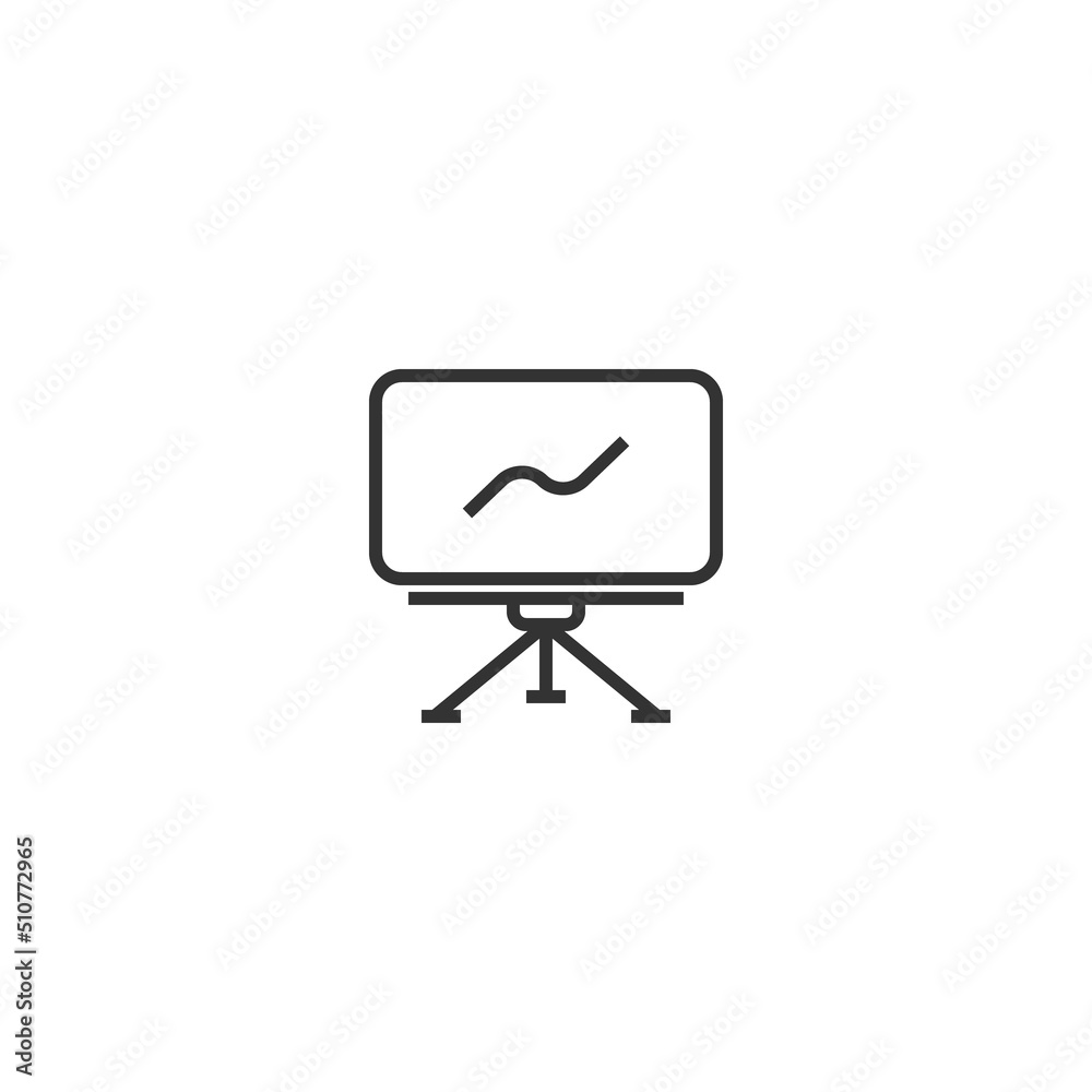 Presentation board line icon. linear style sign for mobile concept and web design. Outline vector icon. Symbol, logo illustration. Vector graphic Presentation board line icon. linear style sign for mobile concept and web design. Outline vector icon. Symbol, logo illustration. Vector graphic