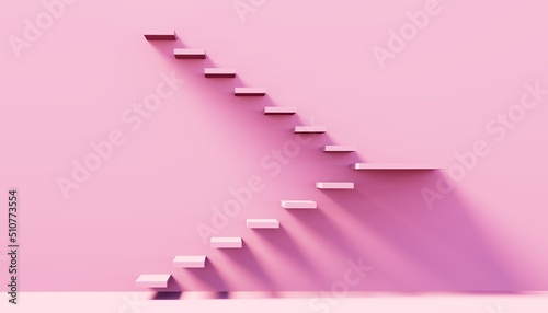 Abstract staircase in the corridor. 3d render