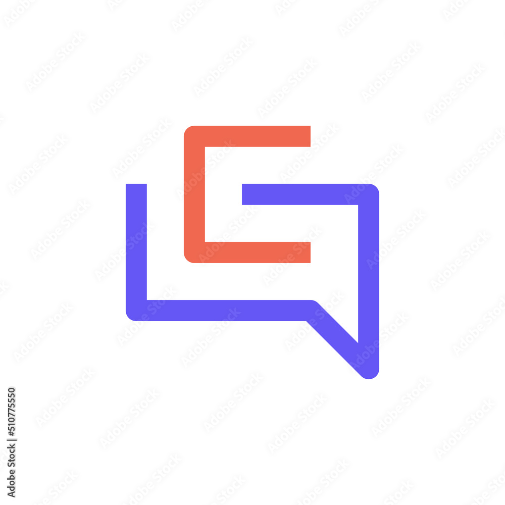 Minimal letter C chat bubble logo design Minimal letter C chat bubble logo design